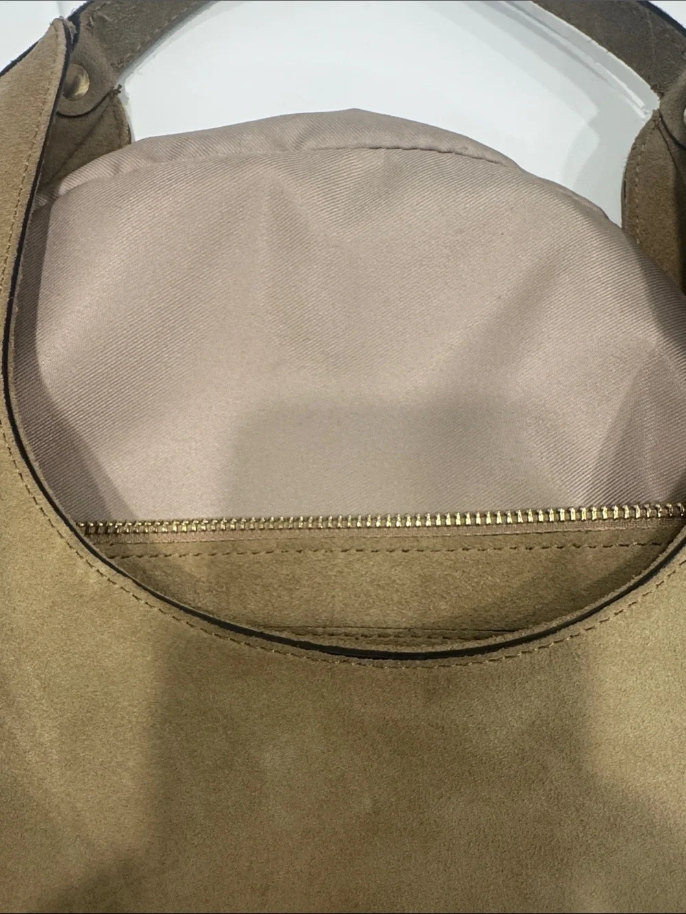 Amerai Tan Leather Linea Moon Bag Italy Crescent Hobo Shoulder CD EUC $300